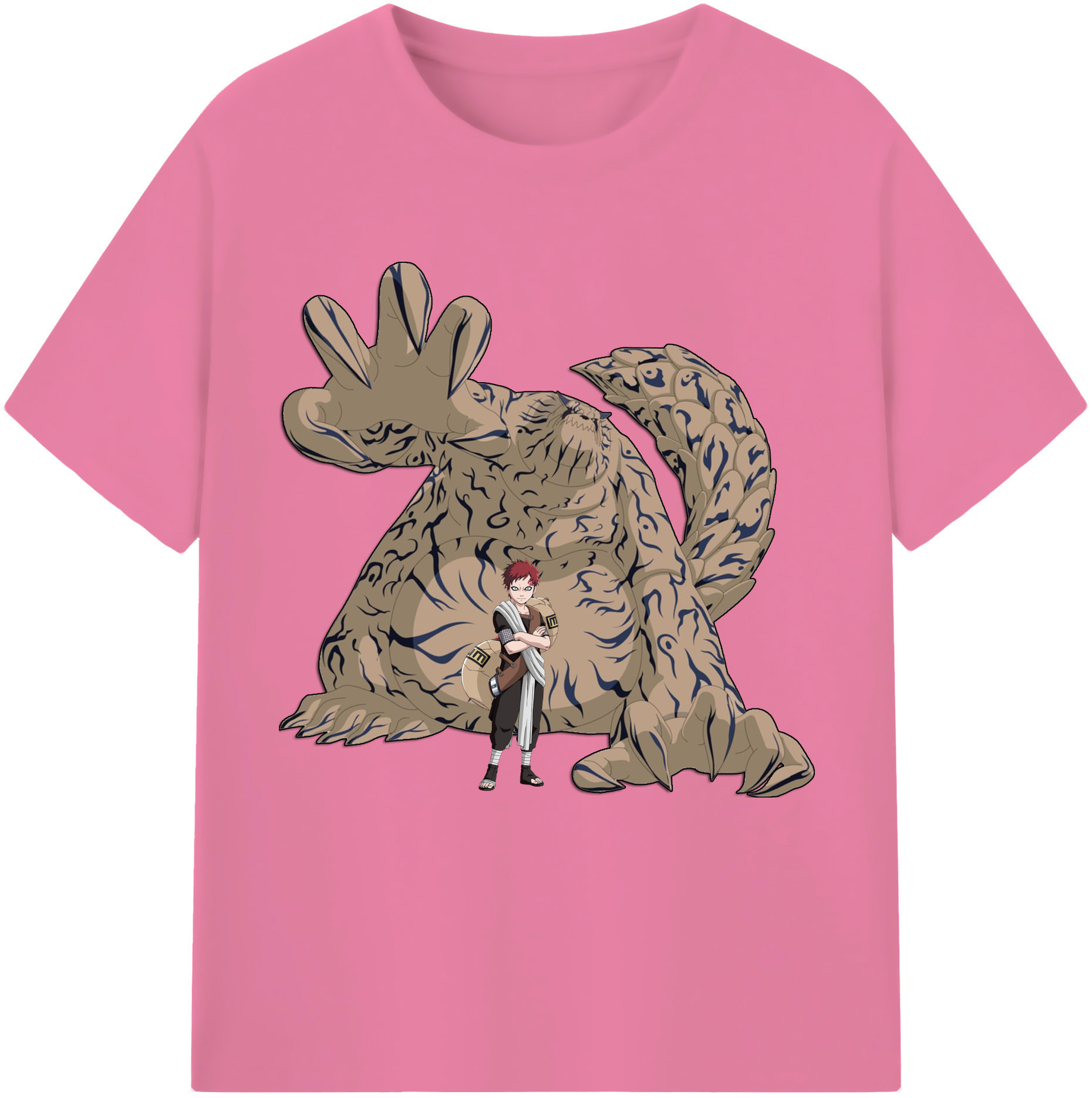 （画像用） NARUTO -ナルト- ガアラ Gaara 綿100％半袖Tシャツ（フロントプリント）